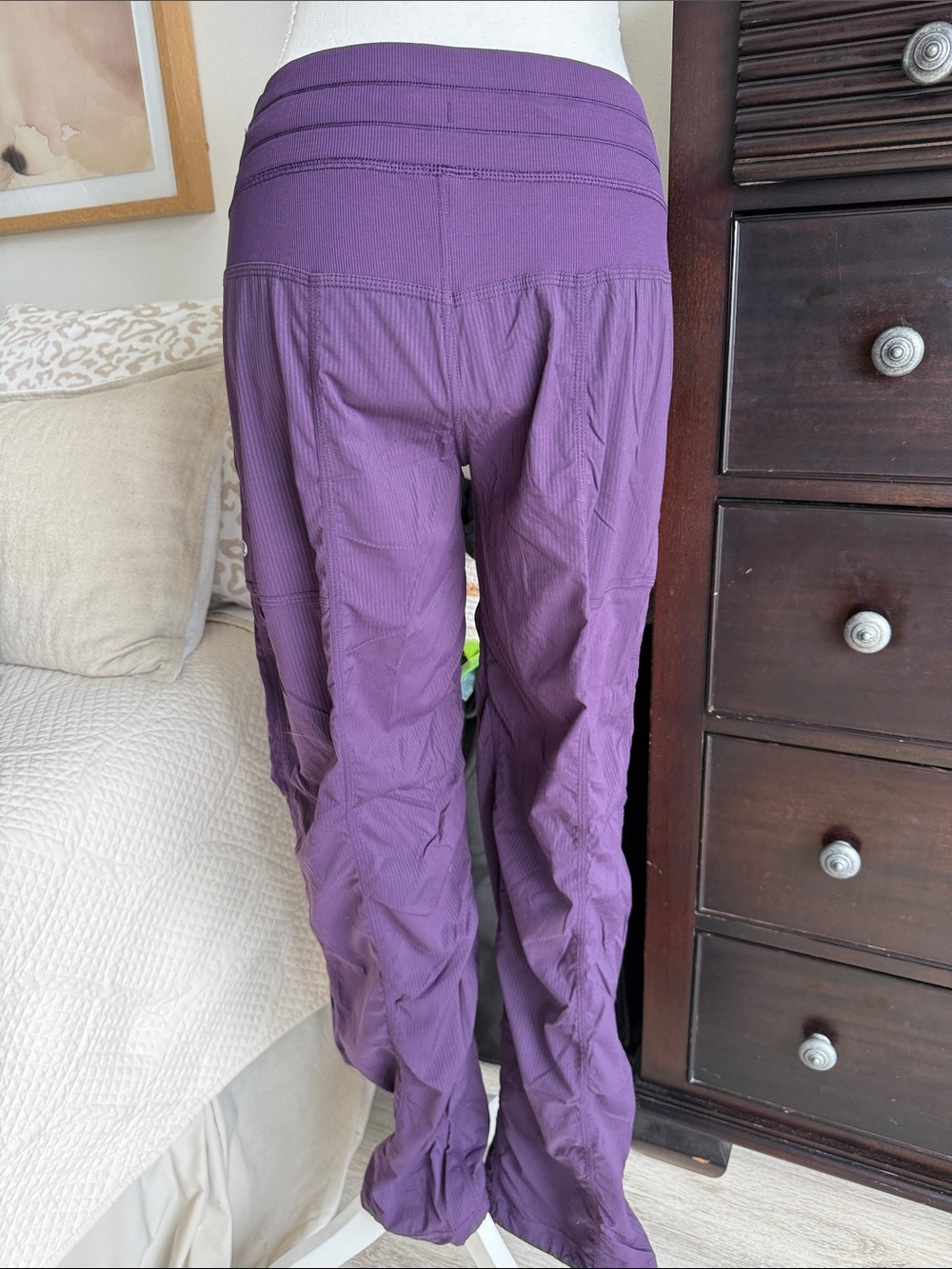 Purple Drawstring Casual Pants - Picture 5 of 10